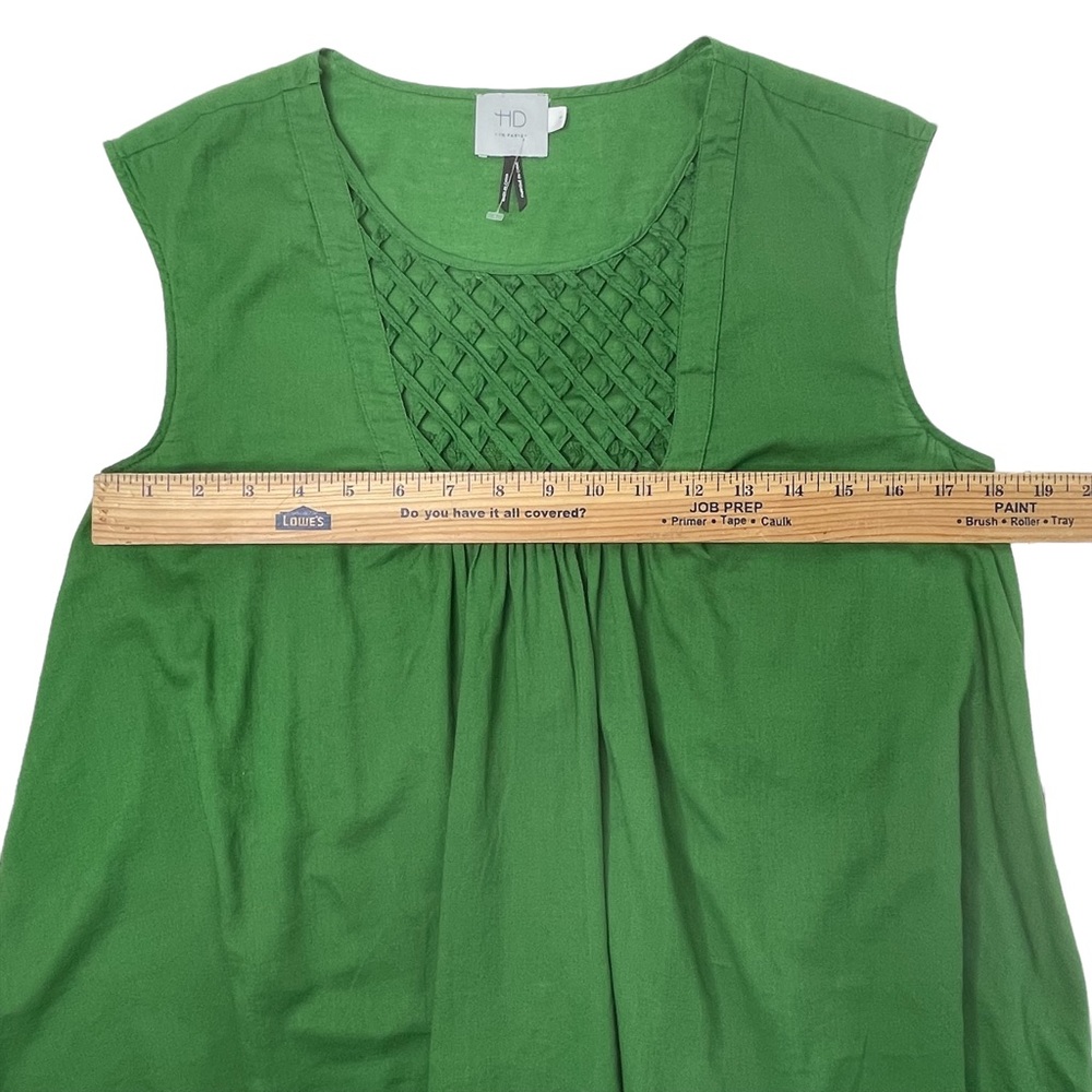 Anthropologie HD in Paris Green Lattice Sleeveless Top Size Small - Picture 8 of 9